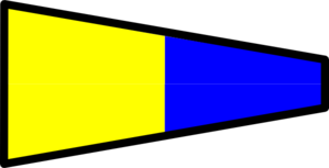 Yellow And Blue Signal Flag Clip Art